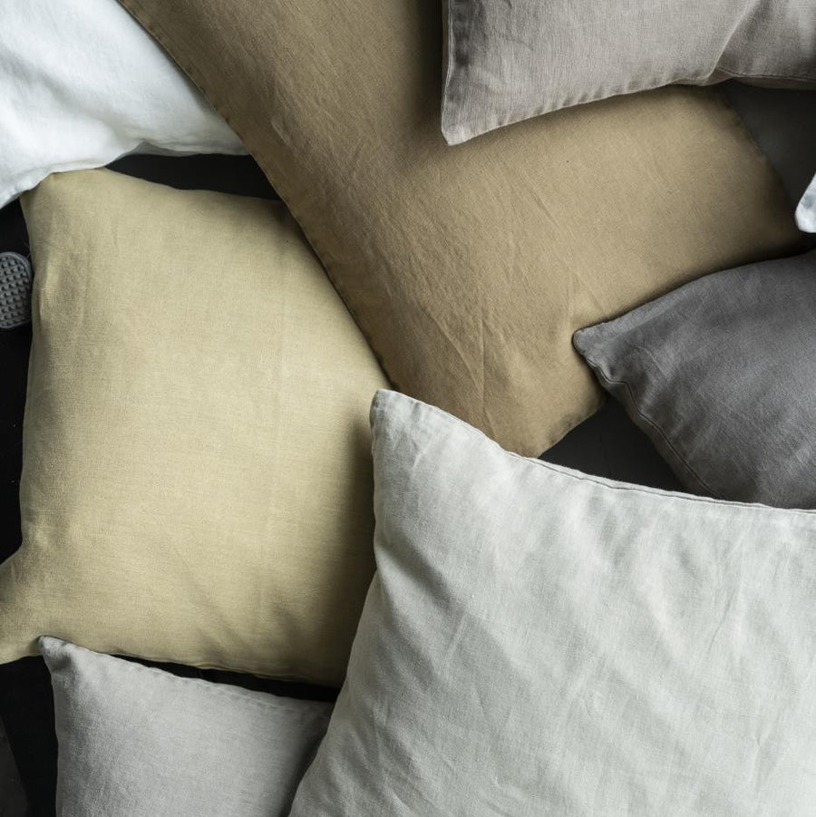 IB Laursen Cushion Clay Linen 60 x 40cm feather filled