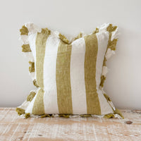 Thumbnail for Hallie Light Olive Wide Stripe Cushion 45x45cm