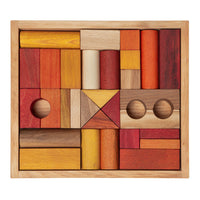 Thumbnail for Wooden Blocks in tray 30 pcs, Warm