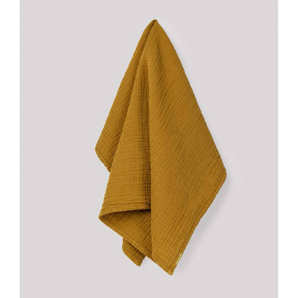 Double Gauze Cotton Tea Towel in Saffron Yellow