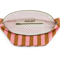 Thumbnail for WOMEN BUM BAG STRIPES CARAMEL / STRAWBERRY
