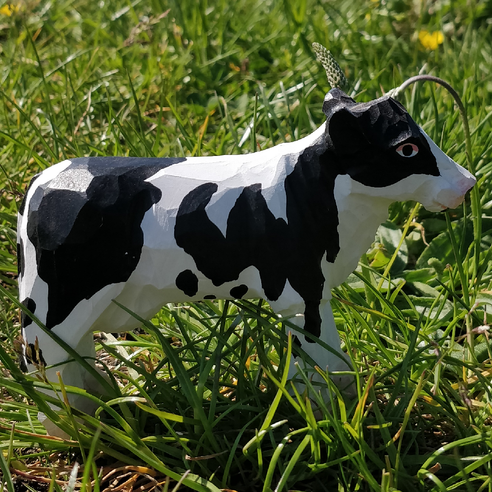 Wudimals® Wooden Black & White Cow Animal Toy