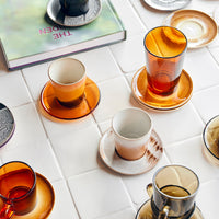 Thumbnail for 70s Glassware: Saucers Amber Brown (Set of 4)