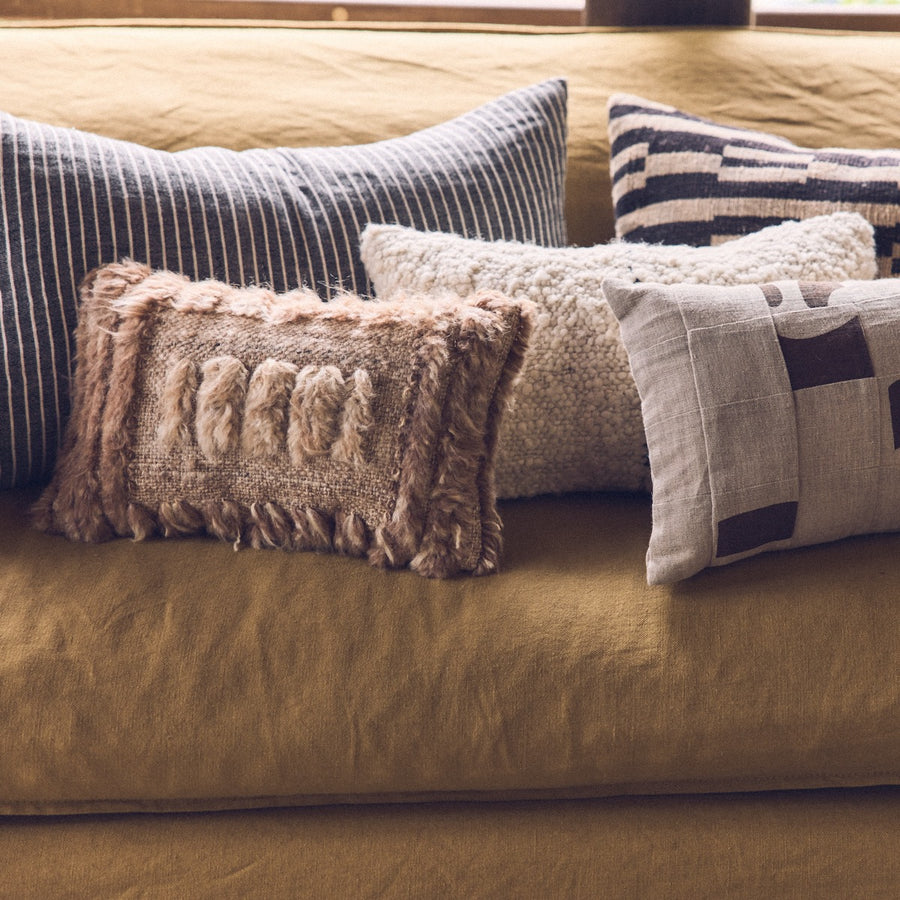 Natural Furry Cushion 40x25cm