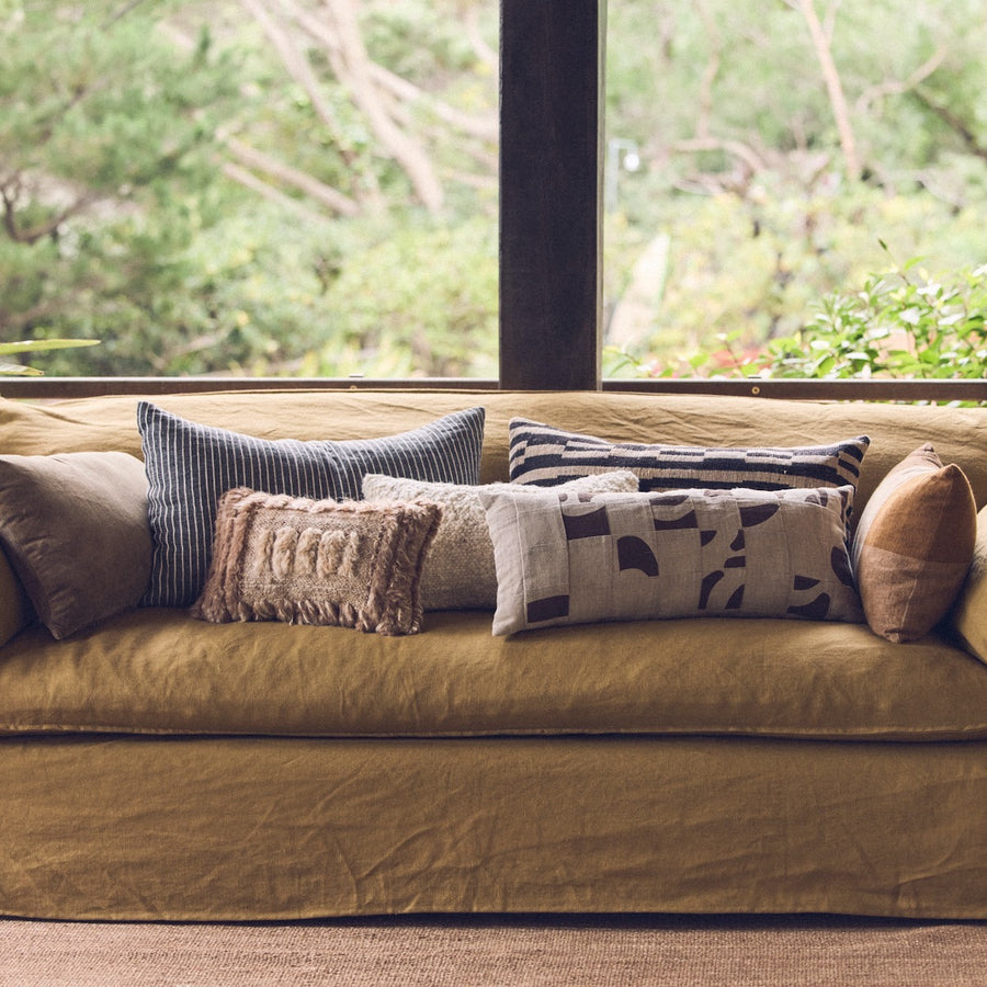 Natural Furry Cushion 40x25cm