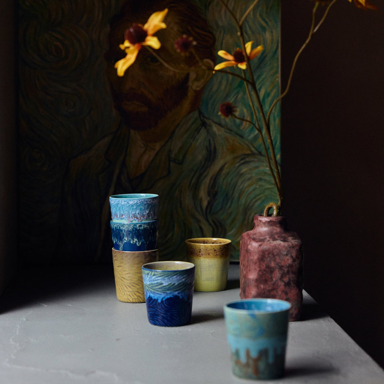 70s Ceramics: Van Gogh Coffee Mugs: Starry Night