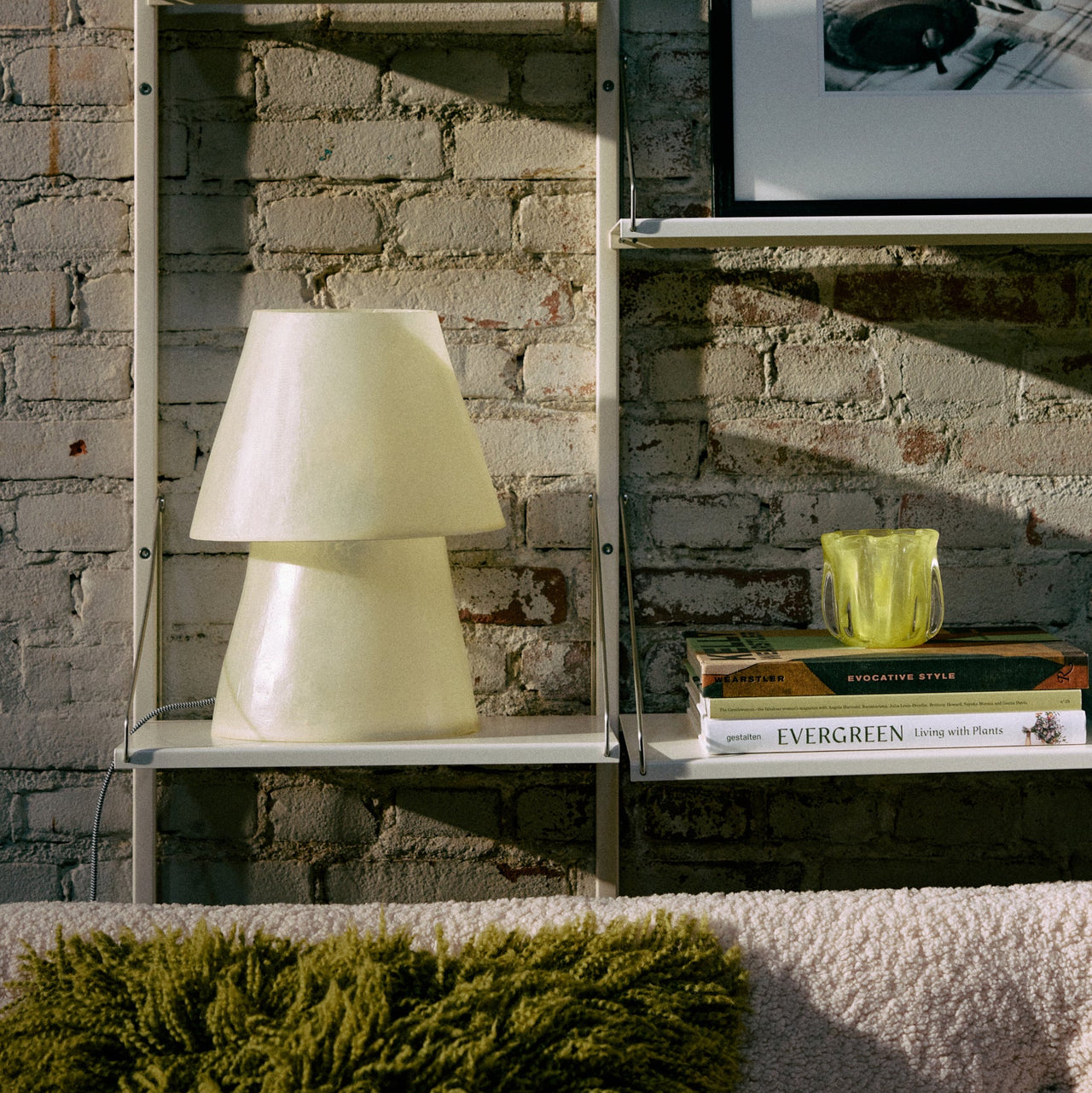 Glass Fiber Table Lamp Off White