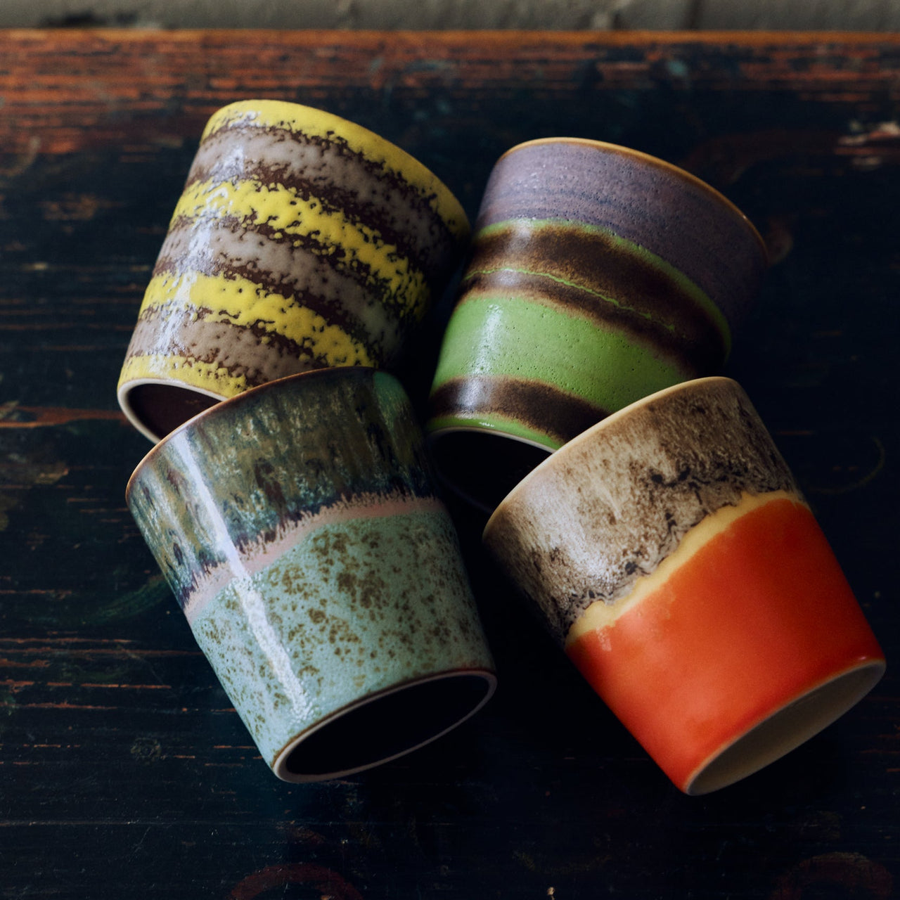 Pre-order 70s Ceramics: Coffee Mugs Funky, Set of 4