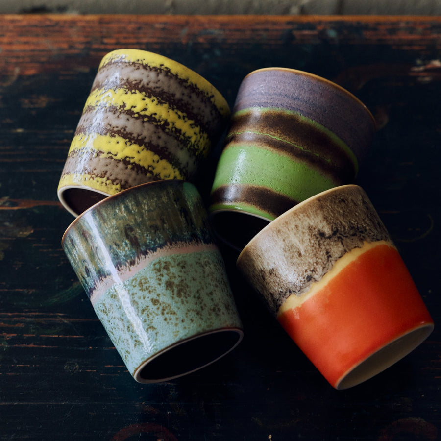 Pre-order 70s Ceramics: Coffee Mugs Funky, Set of 4