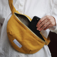 Thumbnail for Banana Bag in Organic Saffron Yellow Cotton Canvas