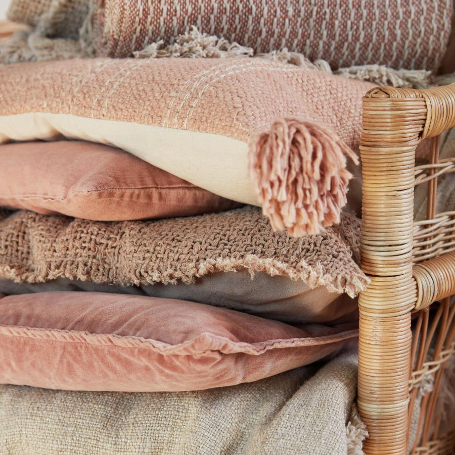 IB Laursen Cushion Dessert Rose Linen 60 x 40cm feather filled