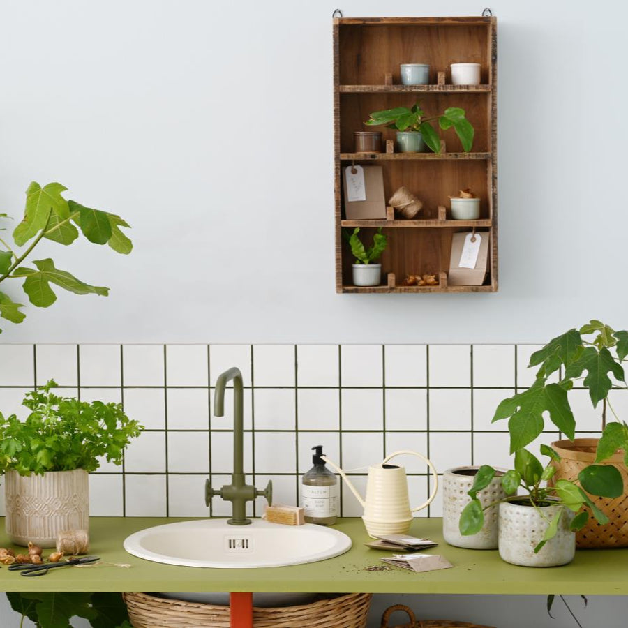 Wall shelf w/4 shelves w/dividers 12 rooms UNIQUE Wooden