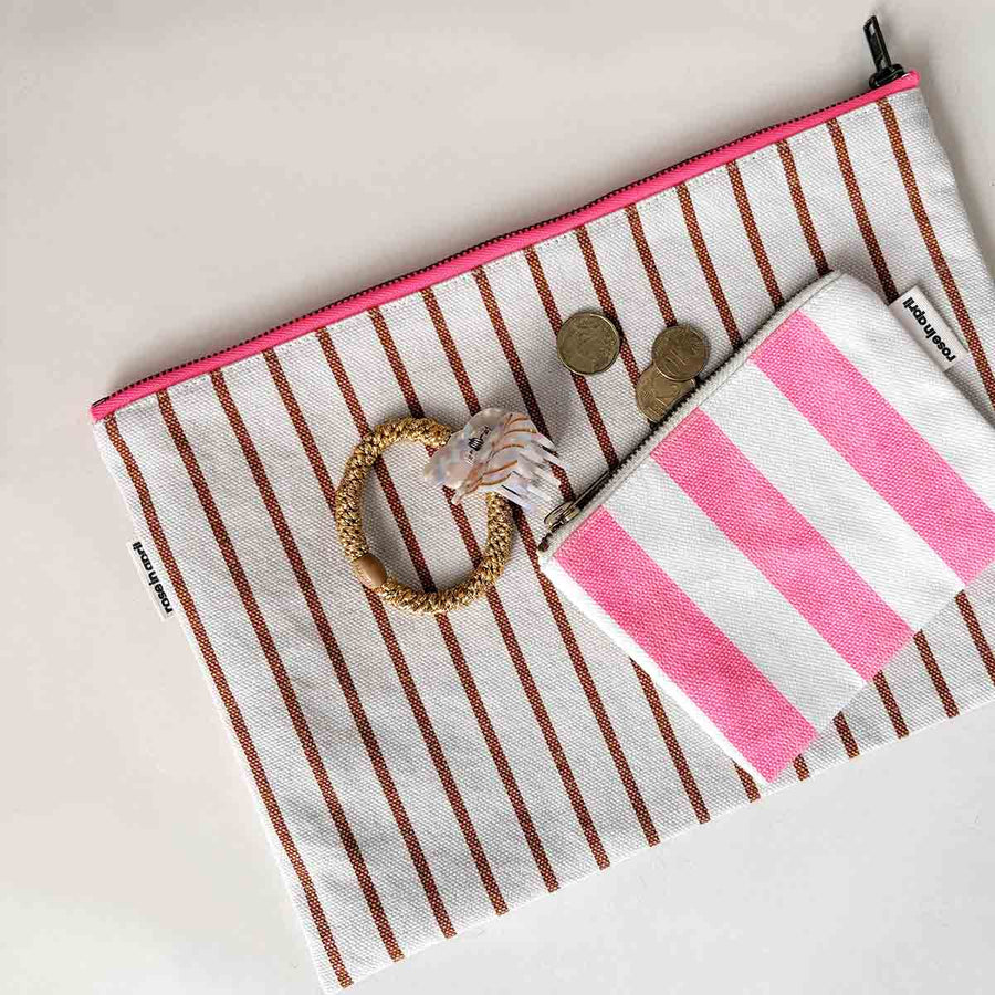 MARIE PURSE STRIPES NEON PINK