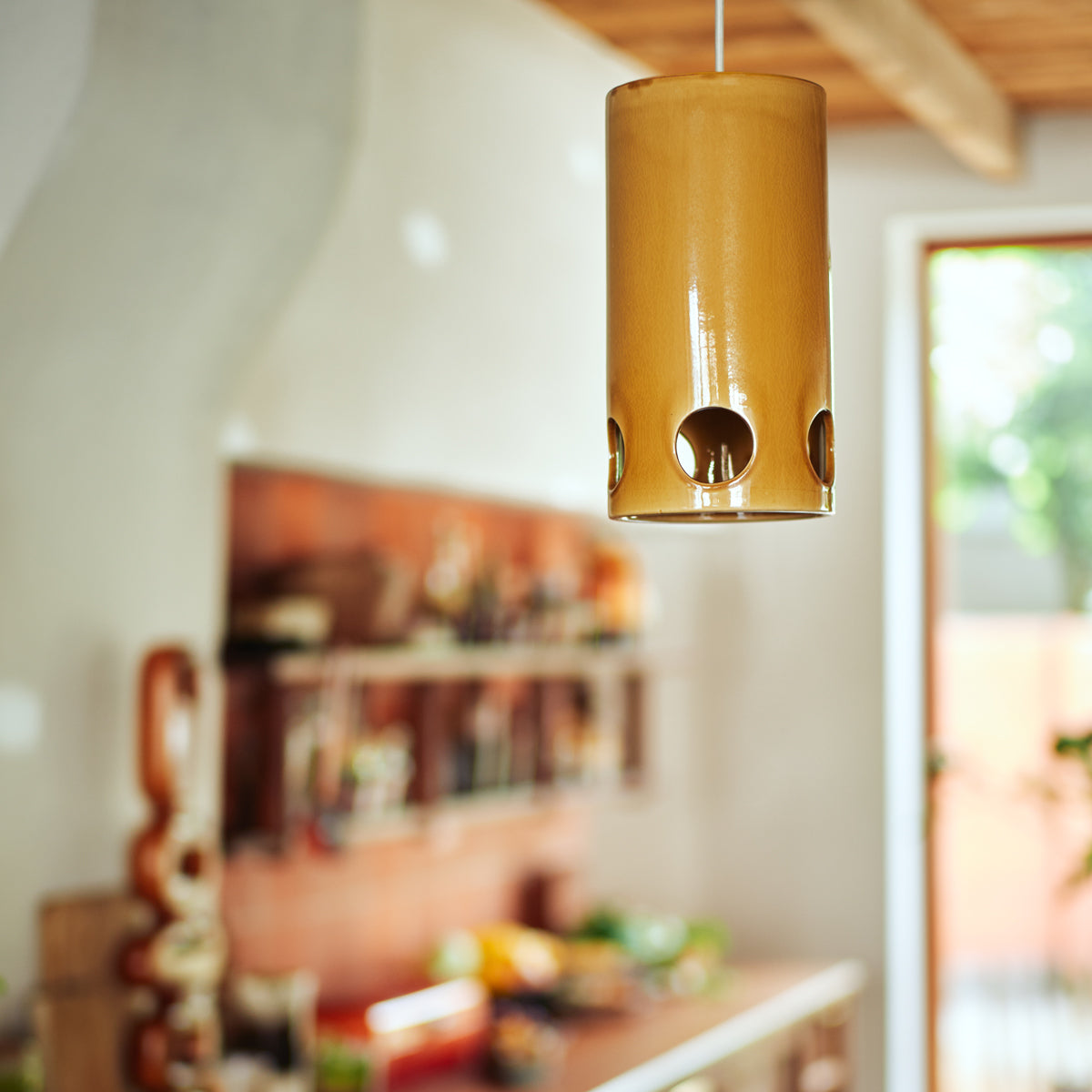 HKLiving Ceramic Pendant Lamp Mustard VOL5120