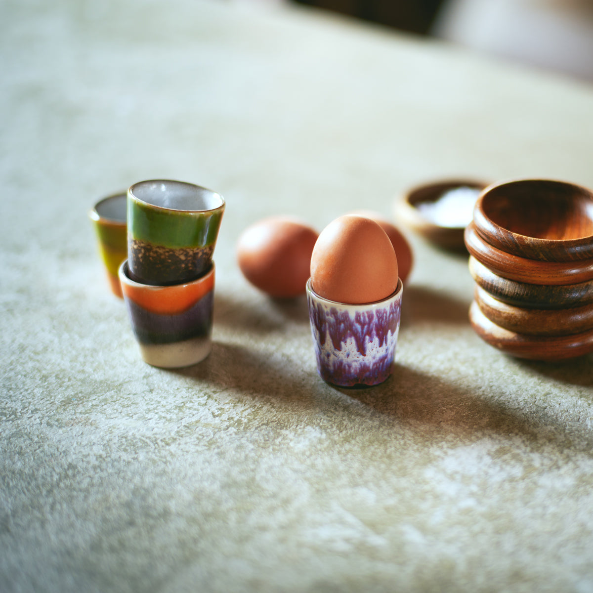 HKLiving 70s Ceramics: Egg Cups Island (set of 4) ACE7252