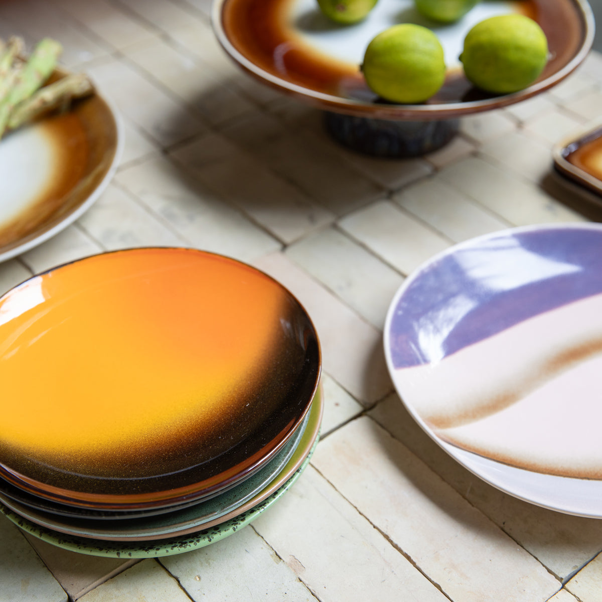 HKLiving ceramic 70's dessert plate: Sunshine ACE7271