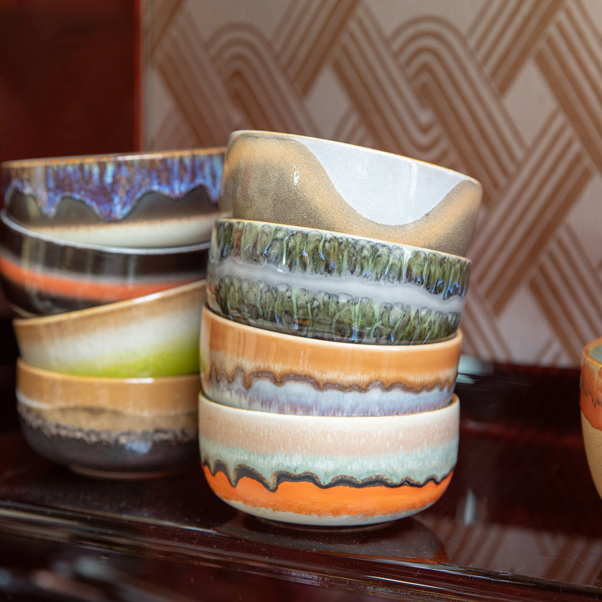 HKLiving 70s Ceramics: Dessert Bowls Reef (set of 4) ACE7259