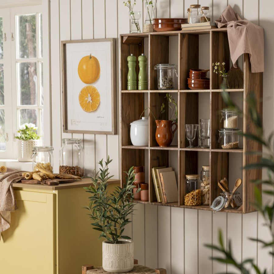 Wall shelf with 12 rooms UNIQUE Wooden