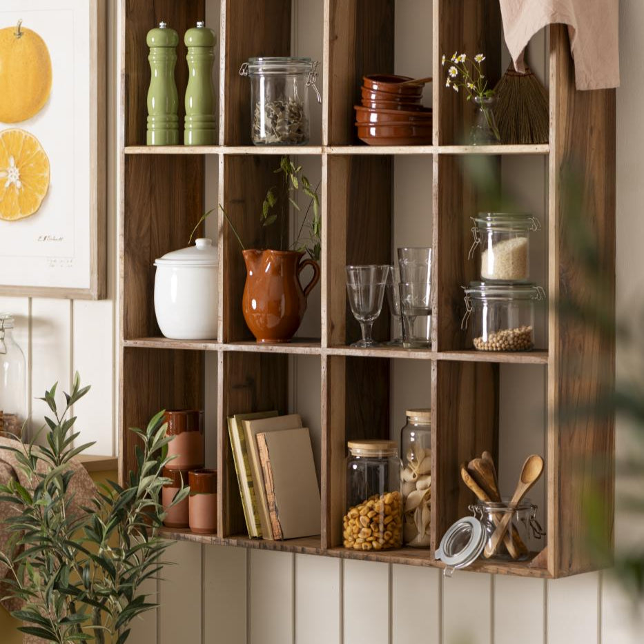 Wall shelf with 12 rooms UNIQUE Wooden