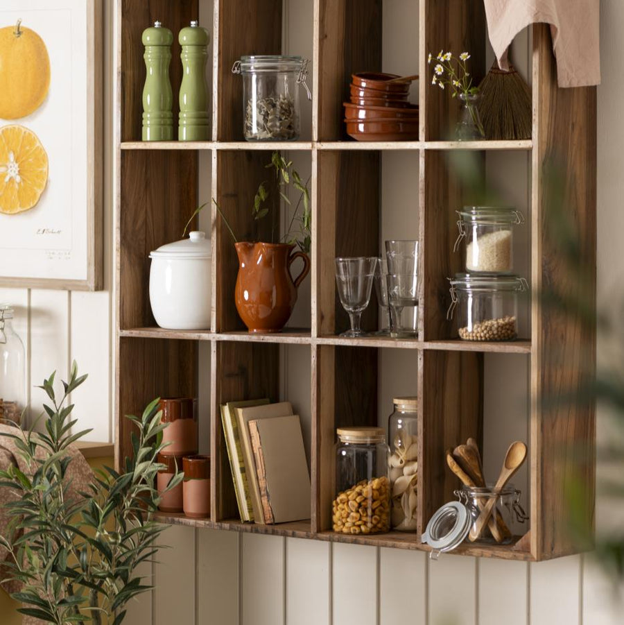 Wall shelf with 12 rooms UNIQUE Wooden