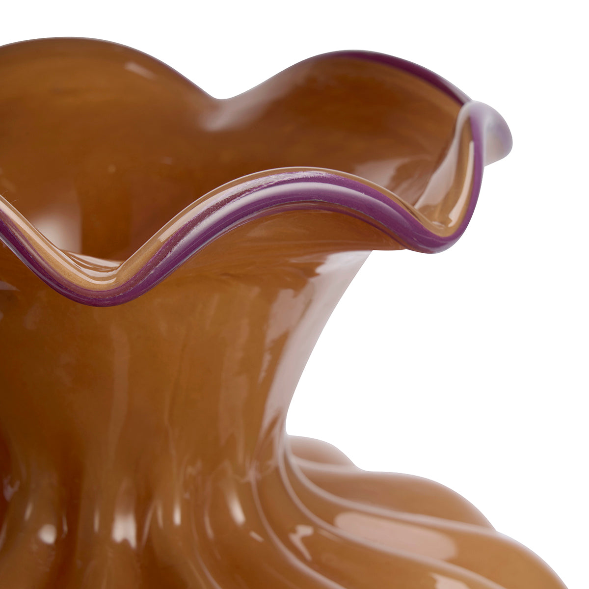 Sculptured Glass Vase Apricot