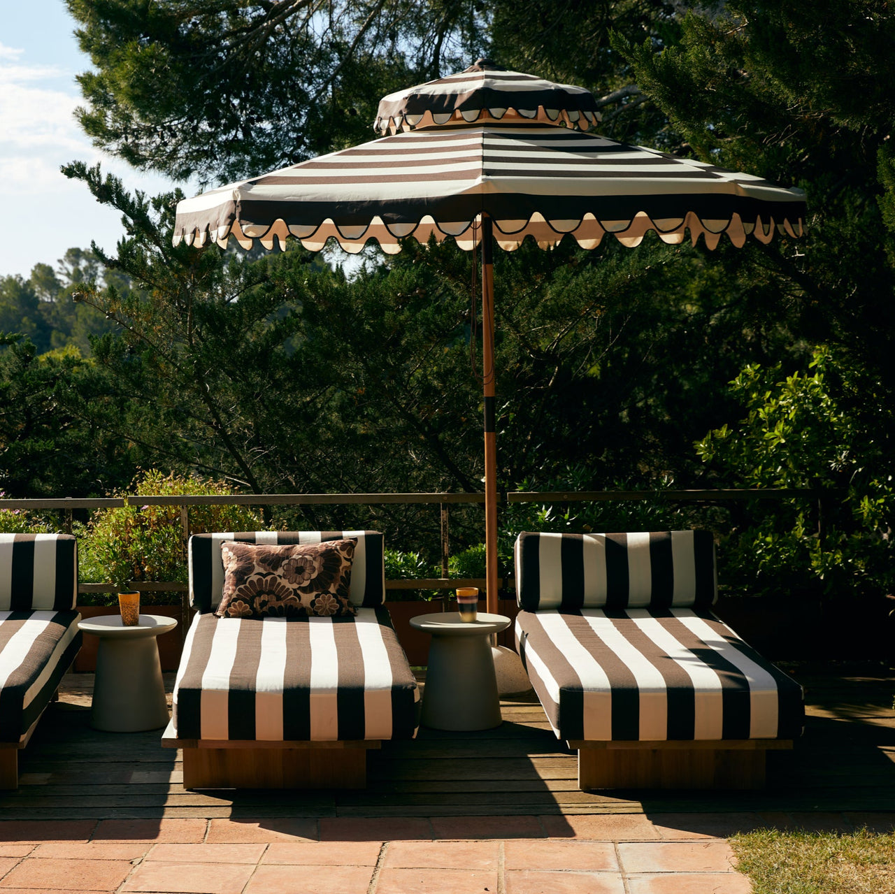 best patio umbrellas uk HKLIVING Striped Patio Umbrella Stracciatella – Folk Interiors