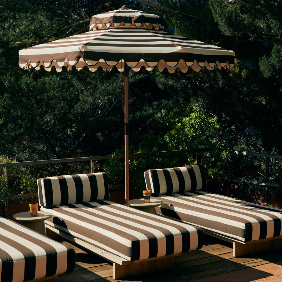 Striped Patio Umbrella Stracciatella