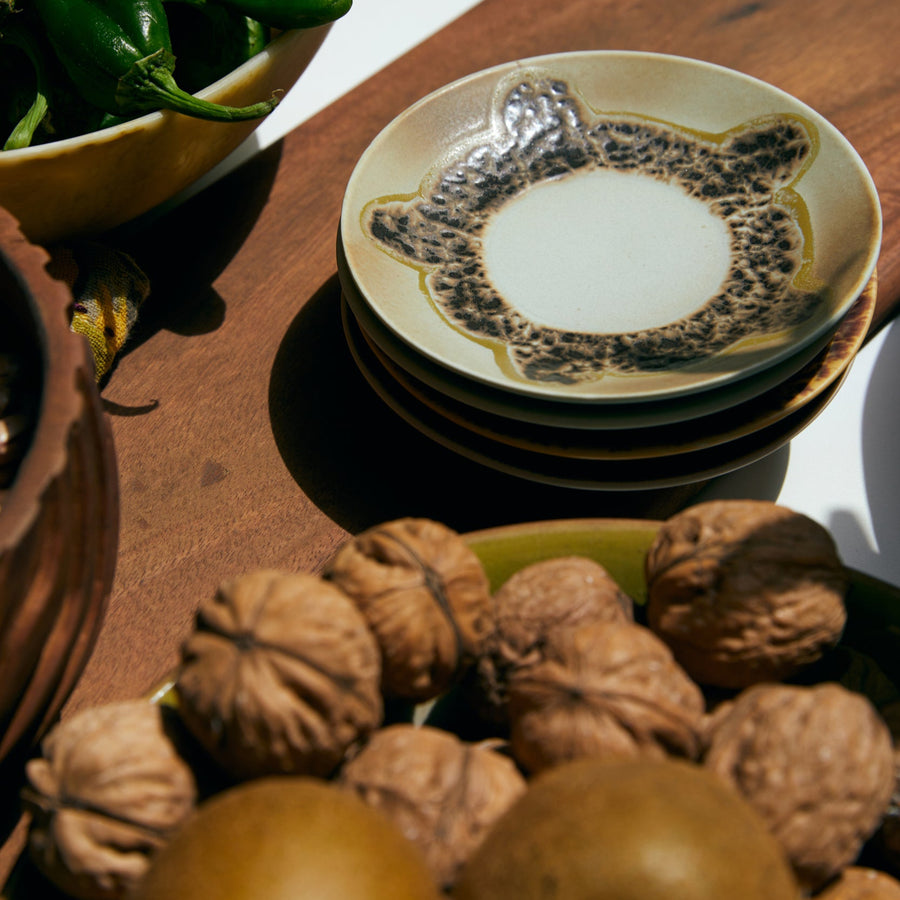 70s Ceramics: Saucers (Set of 4) Ocean