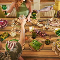 Thumbnail for Vida Striped Table Cloth Amber/Grey, 160x300cm