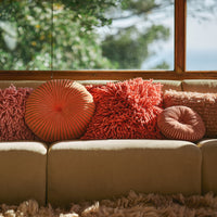 Thumbnail for Round Ripple Cushion Burgundy ø35cm