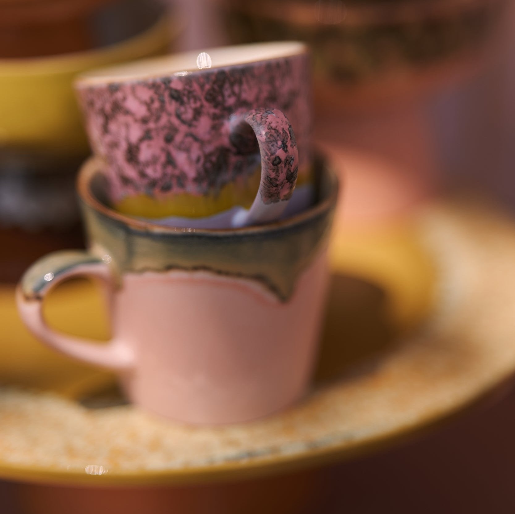 HKliving 70's Ceramics Americano Mugs Pegasus - Set of 4 main image 1