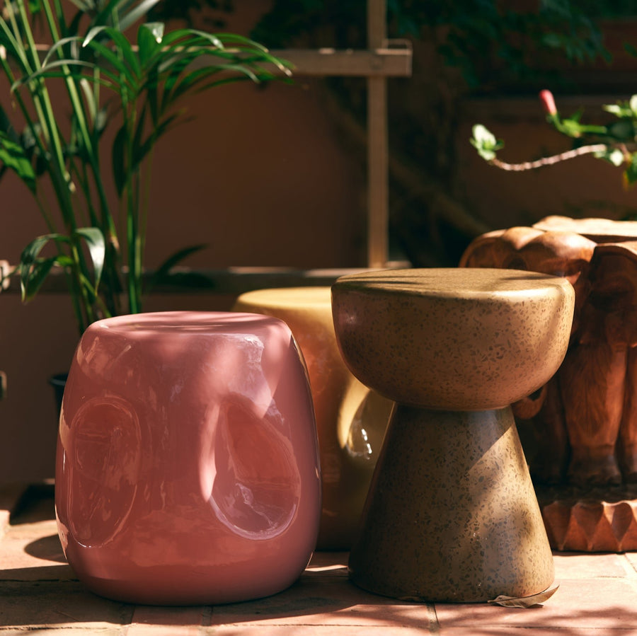 Currents Ceramic Side Table Coral