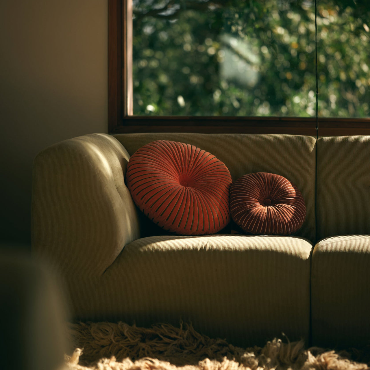 HKLIVING Round Ripple Cushion Sienna ø50cm TCU0010