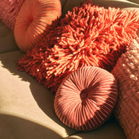 Thumbnail for Round Ripple Cushion Burgundy ø35cm