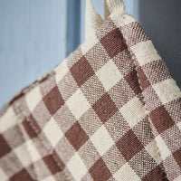 Thumbnail for Pot holder Dark Brown w/small Natural Checks