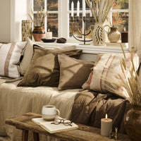 Thumbnail for IB Laursen Cushion Chocolate Linen 60 x 40cm feather filled