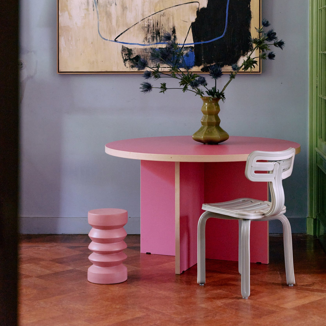 Stoneware Side Table Rouge