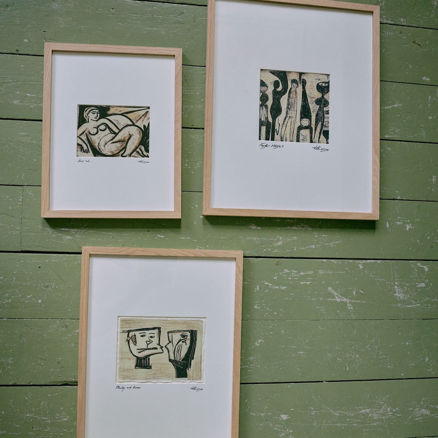 HKLIVING Framed Artwork Funky Ninja's, 40x50cm