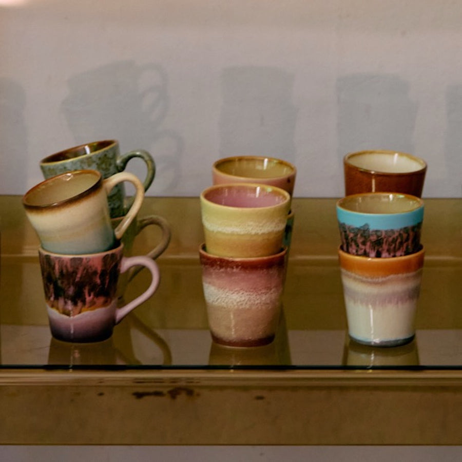 HKLiving 70s Ceramics: Espresso Mugs Brutalism, Set of 4 KST0155