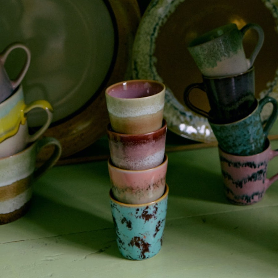 70s Ceramics: Espresso Mugs Brutalism, Set of 4