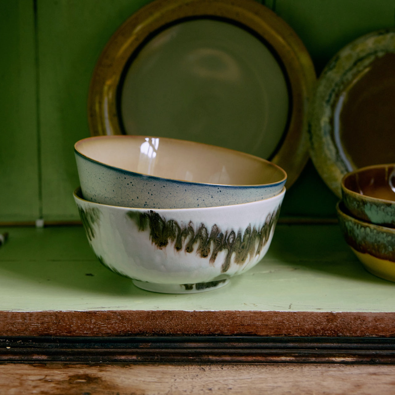 HKLiving 70s Ceramics: Ramen Bowls Minimalist, Set of 2 KST0175