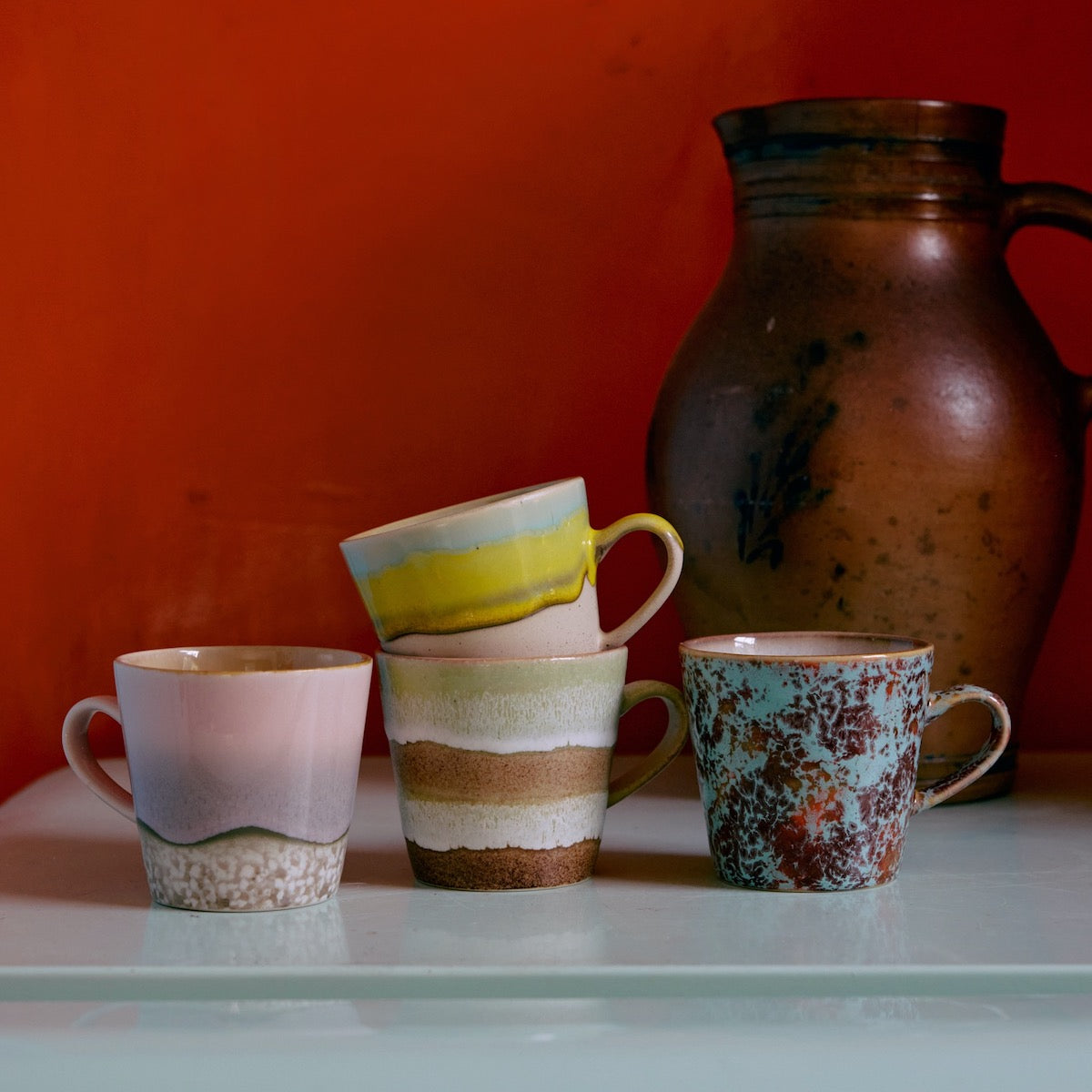 HKLIVING 70s Ceramics: Americano Mugs Umber KST0127