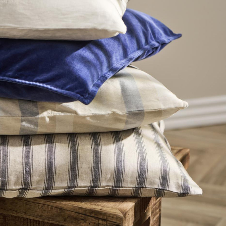 Cushion Natural W/Grey Stripes 60 x 60cm