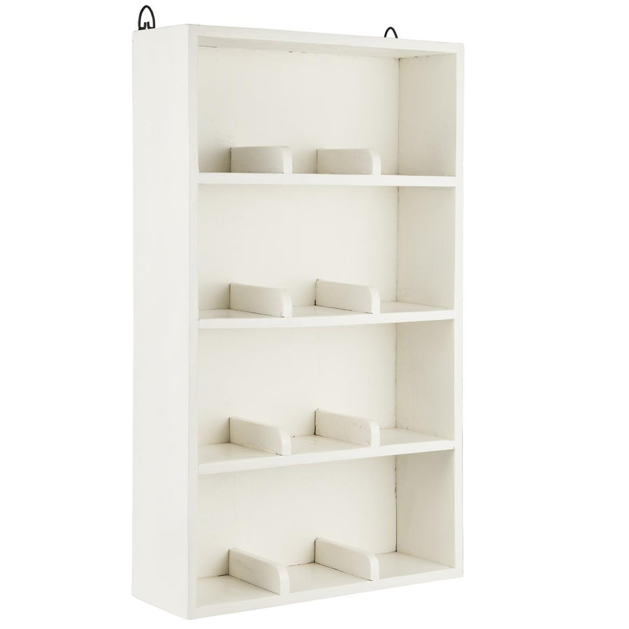 IB Laursen Wall shelf w/4 shelves w/dividers 12 rooms UNIQUE Cream