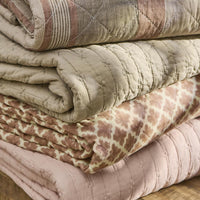 Thumbnail for IB Laursen Quilt Natural W/Rust coloured Block Pattern