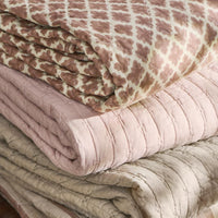Thumbnail for IB Laursen Quilt Natural W/Rust coloured Block Pattern