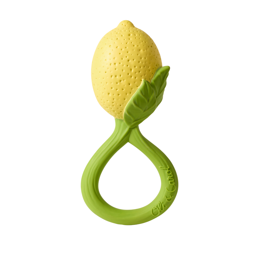 Lemon Rattle Toy - Natural Rubber Baby Rattle Oli&Carol