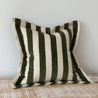 Thumbnail for Orla Olive Green Stripe Cushion 45 x 45cm