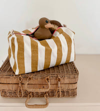 Thumbnail for VIC TOILETRY BAG STRPES CARAMEL: CARAMEL AND ECRU / STRIPES / L13*W26*H12