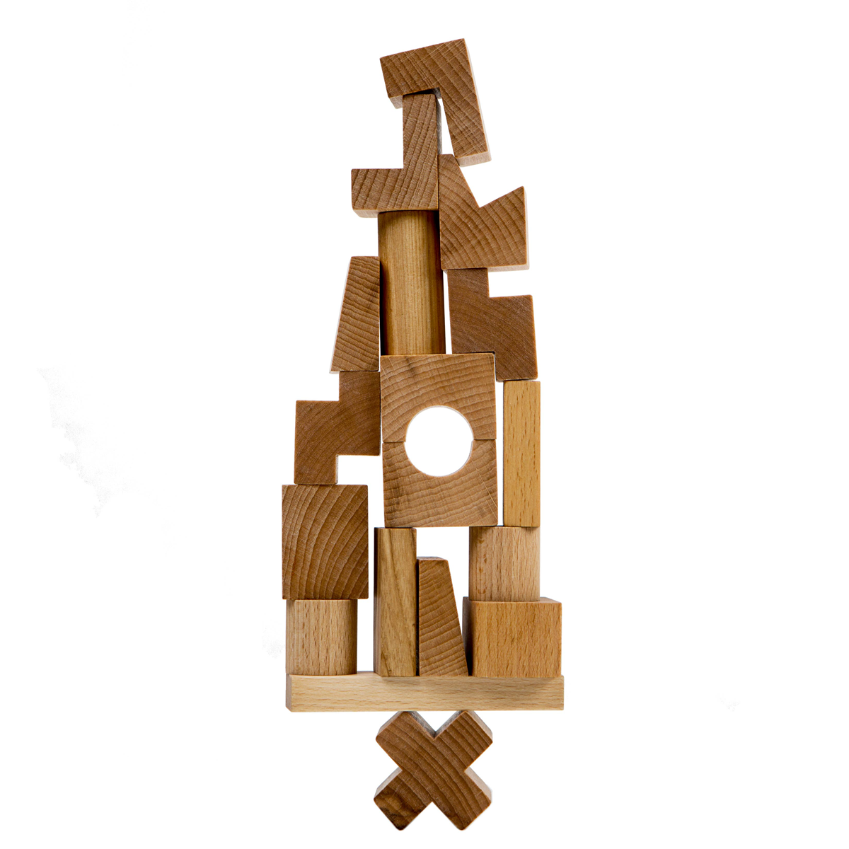 Stacking Montessori Toy Tower Natural